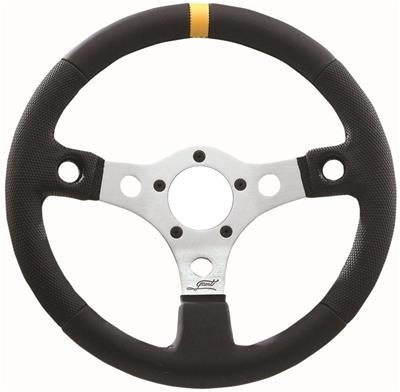 Grant Racing Performance GT Wheels 633 Steering Wheel, Series, Aluminum, Silver, Vinyl/Black, 3-Spoke, 13 in. Diameter, 5-Bolt, Each
