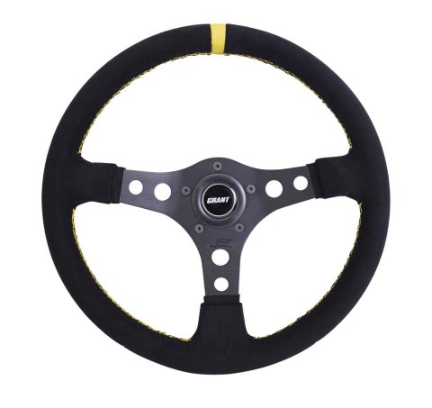 Grant Formula GT Steering Wheels 774-S Wheels, Series, 14.0 in. Diameter, Aluminum, Black Spokes, Vinyl Grip, Black, Red Center Stripe, 5 Hole Mount, Each