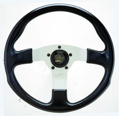 Grant GT Rally Steering Wheels 760 Wheel, Rally, Aluminum, Silver, Foam/Black, 3-Spoke, 13.5 in. Diameter, 5-Bolt Mount, Each