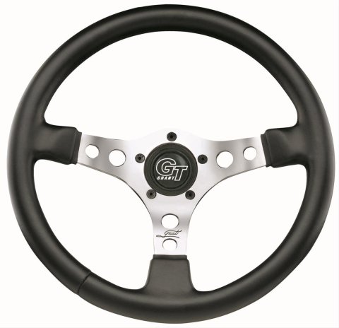 Grant Formula GT Steering Wheels 789 Wheel, GT, Aluminum, Polished, Vinyl/Black, 3-Spoke, 14 in. Diameter, 5-Bolt Mount, Each