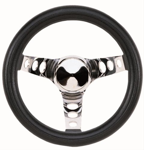 Grant Classic Foam Steering Wheels 833 Wheel, Foam, Steel/Chrome, Foam/Black, 3-Spoke, 10 in. Diameter, 3-Bolt Mount, Each