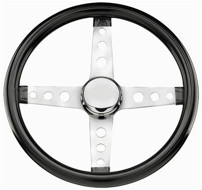 Grant Classic Cruisin' Steering Wheels 570 Wheel, Cruisin', Steel, Chrome, 4-Spoke, Vinyl, Black Grip, 13.5 in. Diameter, 3-Bolt, Each