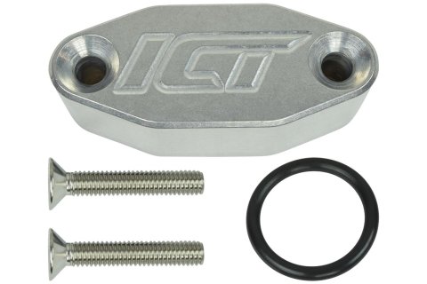ICT Billet Gauge Adapters 551534 Adapters, Straight Fitting, Aluminum, Natural, 16mm x 1.5 Female Threads, Oil Pressure Sensor Relocation, GM, LS Series V8 Engines, Each