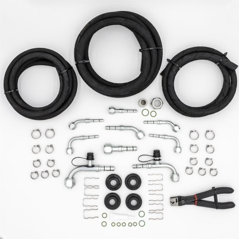 ICT Billet Air Conditioning Hoses and Lines 551081 Universal LS Swap A/C Hose Builders Kit with Crimping Tool