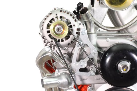 ICT Billet Alternator Brackets 551799-3 Bracket, Aluminum, Natural, Water Pump Mount, Chevrolet, GM LS Engines, Kit