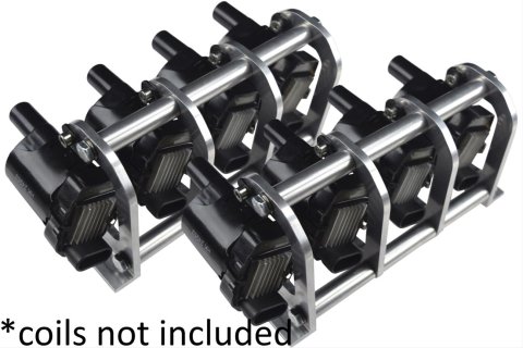ICT Billet Remote Mount Ignition Coil Relocation Brackets 551562 Brackets, Mount, Aluminum, Natural, Round, Chevy, Small Block LS, Kit