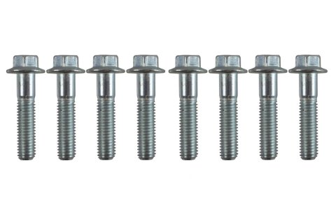 ICT Billet Bellhousing Bolts 551684 To Transmission Case Bolts, Flanged Hex Head, 10mm x 1.5 Thread Size, 1.750 in. Underhead Length, Steel, Zinc Plated, GM, Set of 8