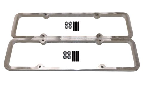 ICT Billet Valve Cover Spacers 551661-5 Spacers, Perimeter Bolt Mounting, 0.500 in. Thick, Aluminum, Natural, Chevy, Small Block, Pair