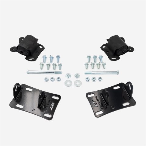 ICT Billet Motor Mounts and Inserts EM-LS-2S10 Engine Mount LS Swap Kit Chevy S10 Truck 1982-05 LS1 LS3