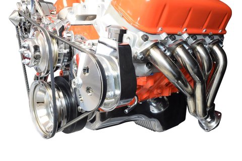 ICT Billet Power Steering Brackets 551497 Brackets, Saginaw P Series, Left Side, Engine Block Mount, Aluminum, Natural, Long Water Pump Style, Chevy, 7.4L, Kit