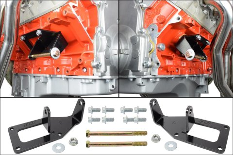 ICT Billet Motor Mount Adapters 551928 Mounts, Engine Swap, Bolt-In, Clamshell Bracket, SBC Gen III/IV Conversion, Pair