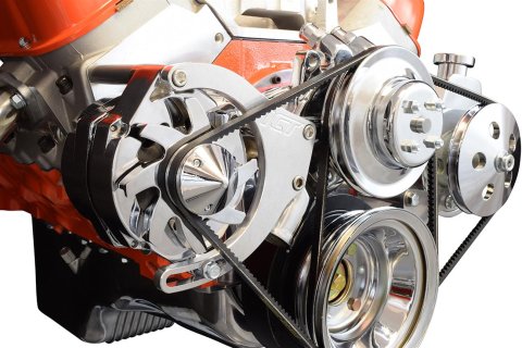 ICT Billet Alternator Brackets 551496 Bracket, Upper/Lower Bracket, Aluminum, Natural, Cylinder Head Mount, Passenger Side, Long Water Pump, Chevy, Big Block, Kit