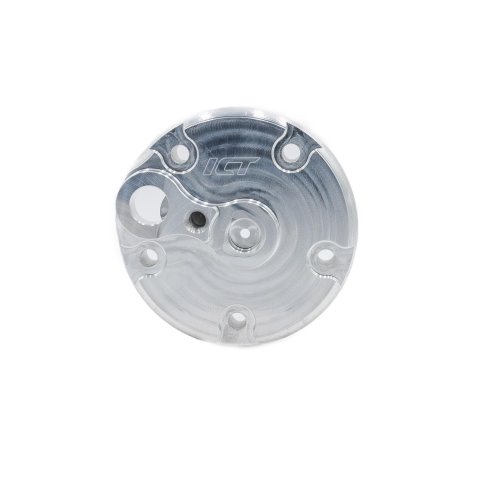 ICT Billet Air Conditioning Compressor Covers 551194-5P Sanden 508 Rear Cover to Use with R4 Hoses