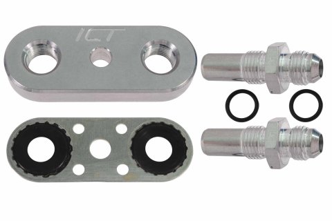 ICT Billet Transmission Line Adapters 551121-6AN Adatper Fittings, Male AN O-Ring, -6 AN, Male AN, -6 AN, Aluminum, Natural, 6L80E, 6L90E, 8L90E, Each
