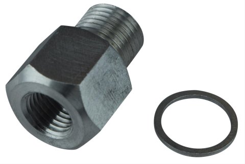 ICT Billet Gauge Adapters 551175 Adapter, Straight, Aluminum, Natural, M16 x 1.5 Male Threads, 1/4 in. NPT Female Threads, Each