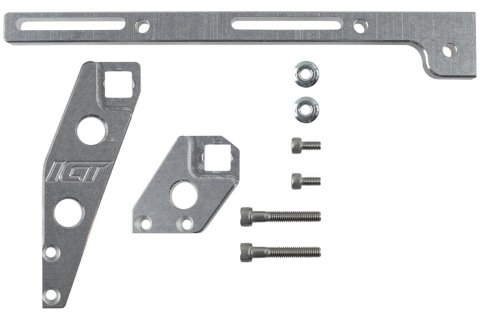 ICT Billet Throttle Cable Brackets 551446 Brackets, Intake Manifold Mounting, Aluminum, Natural, Chevy, Kit