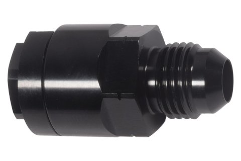 ICT Billet Fuel Rail Adapter Fittings AN809-02B Fitting, Line Adapter, Straight, Black Anodized, 3/8 in. Female Quick-connect, -6 AN Male Threads, Each