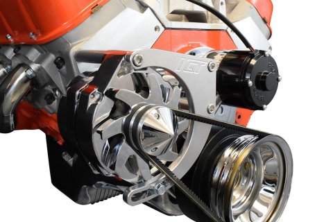 ICT Billet Alternator Brackets 551449 Bracket, Upper/Lower Bracket, Aluminum, Natural, Cylinder Head Mount, Passenger Side, Electric Water Pump, Chevy, Big Block, Kit