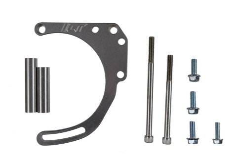 ICT Billet Alternator Brackets 551672 Bracket, Upper/Lower Bracket, Aluminum, Natural, Cylinder Head Mount, Passenger Side Mid Mount, Long Pump, SBC, Kit