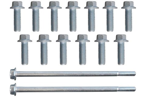 ICT Billet Oil Pan Bolt Sets 551680 Bolts, Hex-flange, Steel, Natural, Chevrolet, Gen III/IV LS Engines, Set