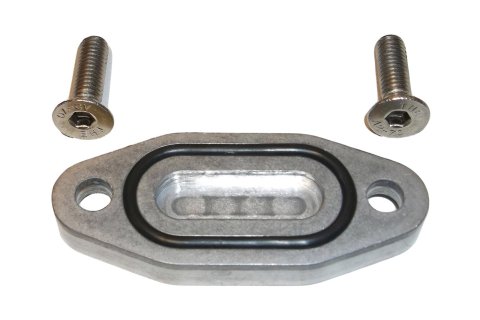 ICT Billet Oil Cooler Port Delete Plates 551621 Block-Off Plate, Aluminum, Natural, GM, LS, Each