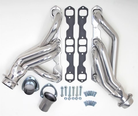 Hedman Street Headers 69026 Headers, Street, Mid-Length, Steel, Silver Ceramic Coated, Chevy, Small Block, Pair