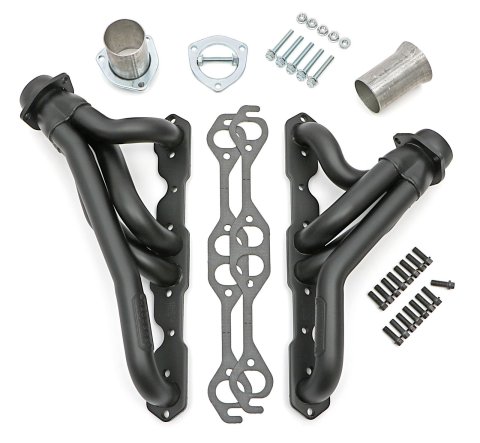 Hedman Elite Extreme-Duty Headers 63343 Headers, Extreme-Duty, Mid-Length, Steel, Black Ceramic Coated, Jeep, Chevy Small Block, Pair