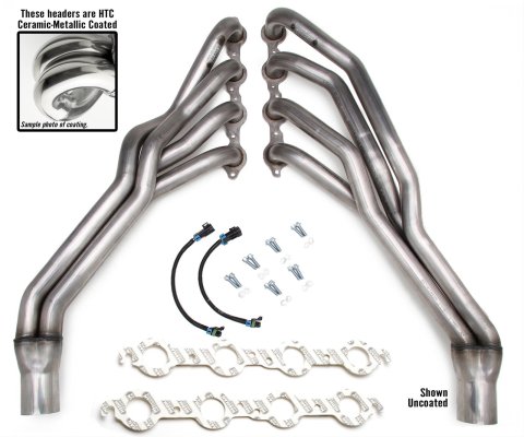 Hedman 304 Stainless Steel Headers 62576 Headers, Long Tube, Steel, Silver Ceramic Coated, Chevy, 6.2L, Pair