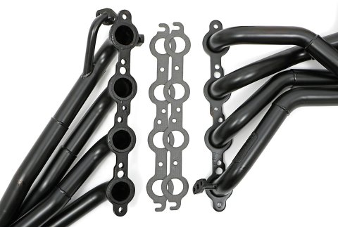Hedman Street Headers 68534 Headers, Street, Long Tube Stepped, Steel, Temporary Paint, Chevy, Pontiac, 5.7L LS, Pair