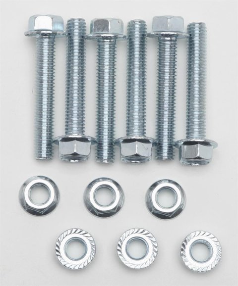 Hedman Collector Bolt Kits 09014 Header Bolt; Collecter Kit; Header Bolt; BAll And Socket Style Collector; Zinc Plated; 6 pc.