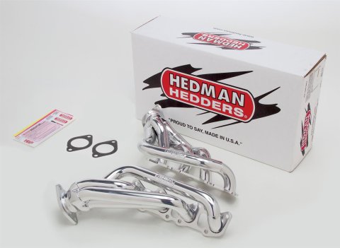 Hedman 304 Stainless Steel Headers 82726 Headers, Shorty, Steel, Silver Ceramic Coated, Ford, Pair