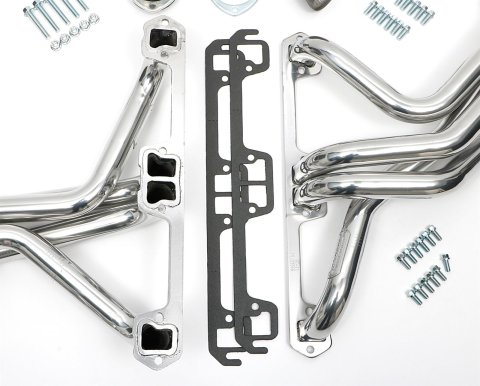 Hedman Street Headers 99206 Headers, Street, Long Tube, Steel, Silver Ceramic Coated, Jeep, 304, Pair
