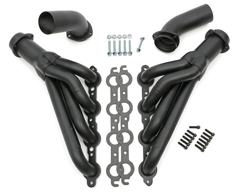 Hedman LS Engine Swap Black Maxx Headers 68143 Headers, Mid-Length, Steel, Ceramic Coated, Buick, Chevrolet, GMC, Oldsmobile, Pontiac, Engine, Pair