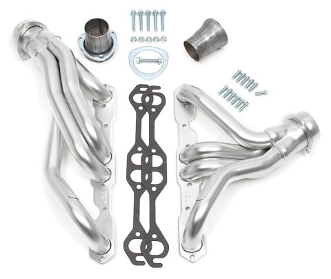 Hedman Elite Extreme-Duty Headers 68648 Headers, Extreme-Duty, Mid-Length, Steel, Silver Ceramic Coated, Buick, Chevy, Oldsmobile, Pontiac, Small Block, Pair