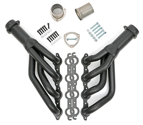 Hedman LS Engine Swap Black Maxx Headers 62723 Headers, Mid-Length, 304 Stainless Steel, Ceramic Coated, Chevrolet, Pontiac, Gen III/IV LS, Pair