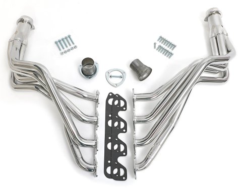 Hedman Street Headers 89366 Headers, Street, Fenderwell Exit, Steel, Silver Ceramic Coated, Ford, 351M, 400, Pair