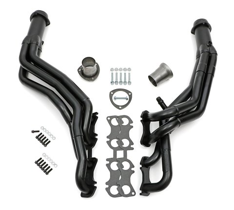 Hedman Street Headers for 1996-2004 MUSTANG - 88690 Headers, Street, Long Tube Stepped, Steel, Temporary Paint, Ford, 4.6L, Pair
