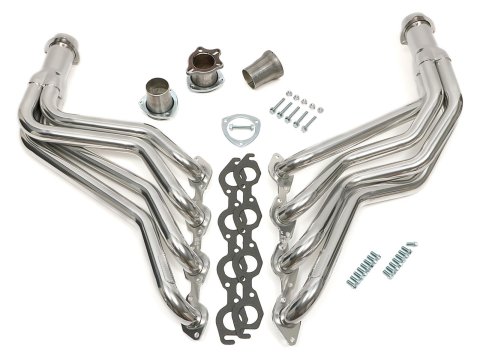 Hedman Street Headers 66117 Headers, Street, Long Tube, Steel, Silver Ceramic Coated, Chevy, GMC, Big Block, Pair