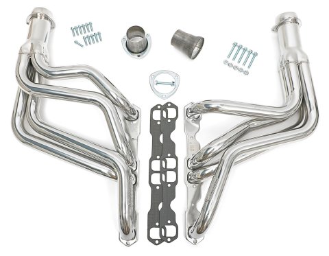 Hedman Street Headers 66104 Headers, Street, Long Tube, Steel, Silver Ceramic Coated, Chevy, Small Block, Pair