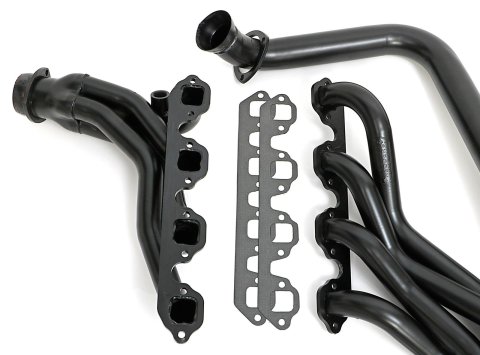 Hedman Street Headers for 1988-1996 F-250, 1988-1997 F-350 - 89510 Headers, Street, Mid-Length, Steel, Temporary Paint, Ford, 7.5L, Kit