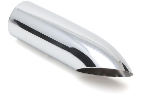Hedman Hot Tips Chrome Round/Turndown, 2.25 Inch Exhaust Tip 17145 Tip, Steel, Chrome, Round, Turndown, Non-Rolled Edge, in. Inlet, 2.625 in. Outlet, 9 in. Long