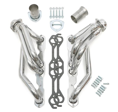 Hedman Street Headers 69556 Headers, Street, Mid-Length, Steel, Silver Ceramic Coated, Chevy, GMC, Pair