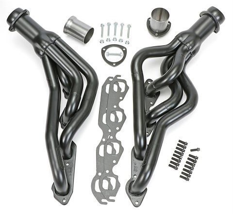 Hedman Street Headers for 1965-1967 CHEVELLE, MALIBU, 1964-1967 EL CAMINO - 68660 Headers, Street, Mid-Length, Steel, Temporary Paint, Chevy, Pair