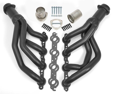 Hedman LS Engine Swap Black Maxx Headers 62713 Headers, Mid-Length, 304 Stainless Steel, Ceramic Coated, Chevrolet, Pontiac, Gen III/IV LS, Pair