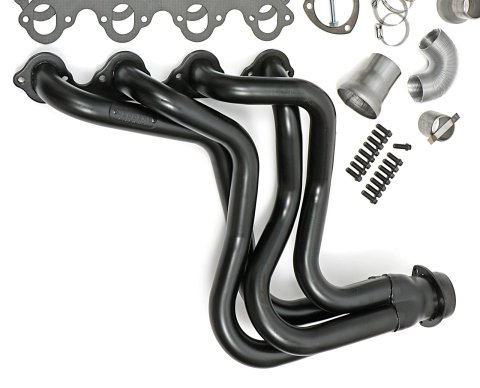 Hedman Street Headers for 1983-1987 F-250, F-350 - 89280 Headers, Street, Long Tube, Steel, Temporary Paint, Ford, 460, Pair