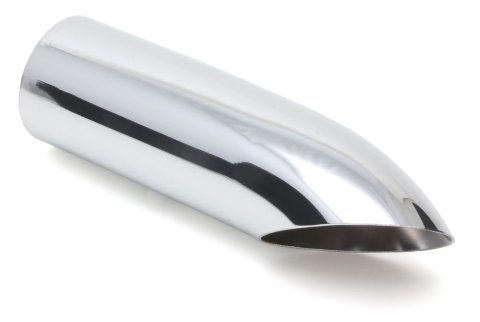 Hedman Hot Tips Chrome Round/Turndown, 2.50 Inch Exhaust Tip 17146 Tip, Steel, Chrome, Round, Turndown, Non-Rolled Edge, in. Inlet, 2.625 in. Outlet, 9 in. Long