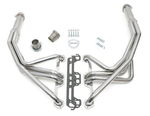 Hedman Street Headers 79016 Headers, Street, Long Tube, Steel, Silver Ceramic Coated, Dodge, 318, 360, Pair