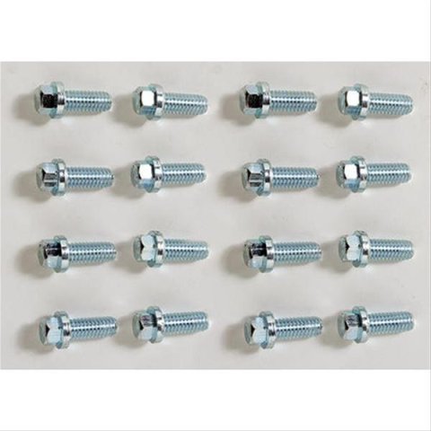 Hedman Hedder Bolts 09008 Header Bolts, Bolt Kit, Header, 8mm-1.25 x 30mm Long, Zinc Plated, Hex, 16 pc.