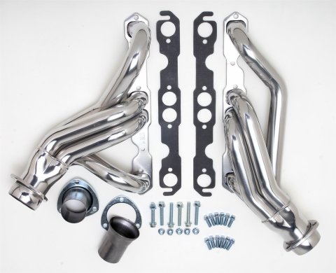 Hedman Street Headers 69016 Headers, Street, Mid-Length, Steel, Silver Ceramic Coated, Chevy, Small Block, Pair