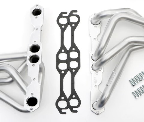 Hedman Elite Extreme-Duty Headers 68318 Headers, Extreme-Duty, Long Tube, Steel, Silver Ceramic Coated, Buick, Chevy, Olds, Pontiac, Small Block, Pair